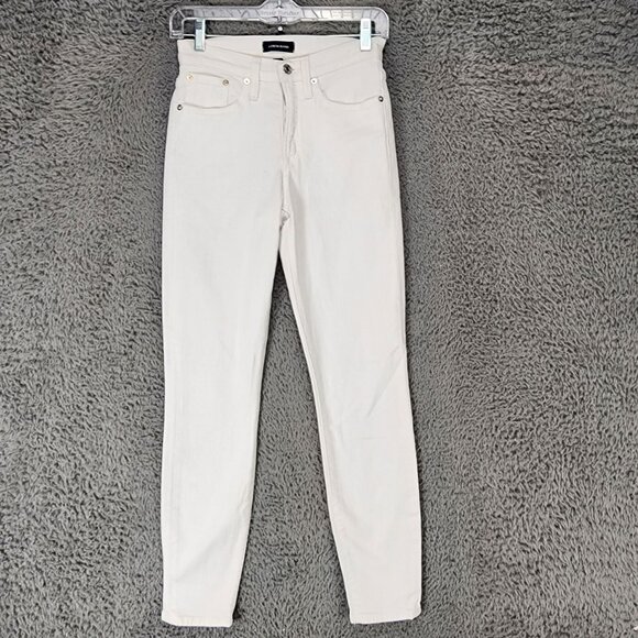 J Crew Jeans Womens 25 White Stretch High Rise Toothpick Skinny *Read* - Picture 1 of 15